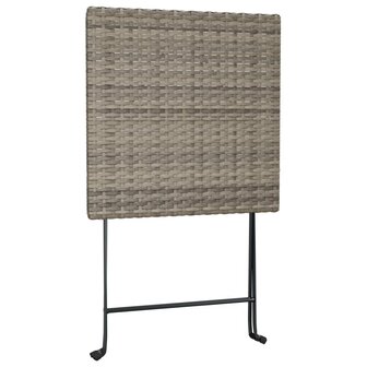 3-delige Bistroset inklapbaar poly rattan grijs 7