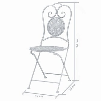 3-delige Bistroset staal grijswit 12