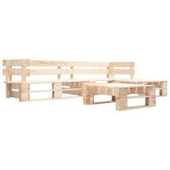 4-delige Loungeset pallet hout naturel 1