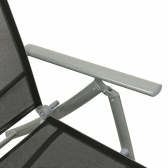 3-delige Loungeset textileen en aluminium zilverkleurig 7