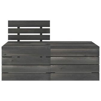 2-delige Loungeset pallet massief grenenhout donkergrijs 2