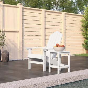 Tuinstoel Adirondack met tafel HDPE wit 1