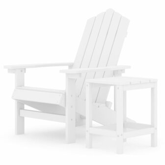 Tuinstoel Adirondack met tafel HDPE wit 2