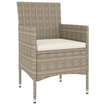 4-delige Tuinstoelen- en voetenbankenset poly rattan beige 3