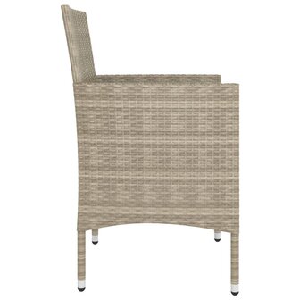 4-delige Tuinstoelen- en voetenbankenset poly rattan beige 5