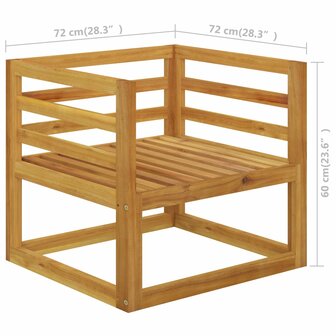 Tuinstoel met donkergrijze kussens massief acaciahout 5