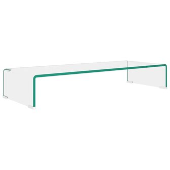 Tv-meubel/monitorverhoger transparant 80x30x13 cm glas 2