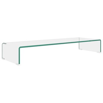 Tv-meubel/monitorverhoger transparant 90x30x13 cm glas 2