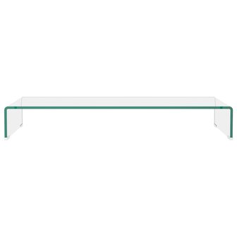 Tv-meubel/monitorverhoger transparant 90x30x13 cm glas 3