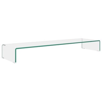 TV-meubel/monitorverhoger transparant 110x30x13 cm glas 2