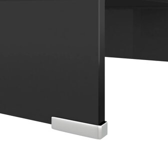 Tv-meubel/monitorverhoger zwart 40x25x11 cm glas 5