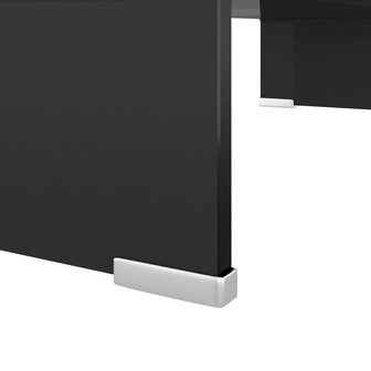 TV-meubel/monitorverhoger zwart 60x25x11 cm glas 5