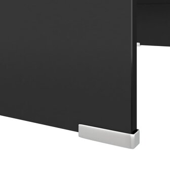 Tv-meubel/monitorverhoger zwart 70x30x13 cm glas 5