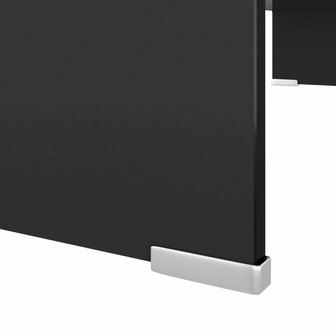 Tv-meubel/monitorverhoger zwart 80x30x13 cm glas 5