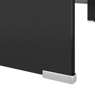 TV-meubel/monitorverhoger zwart 100x30x13 cm glas 5