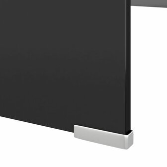 TV-meubel/monitorverhoger zwart 120x30x13 cm glas 5