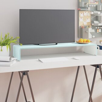 Tv-meubel/monitorverhoger 90x30x13 cm glas groen 1