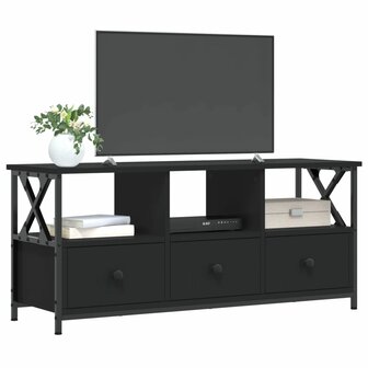 Tv-meubel 102x33x45 cm bewerkt hout en ijzer zwart 3