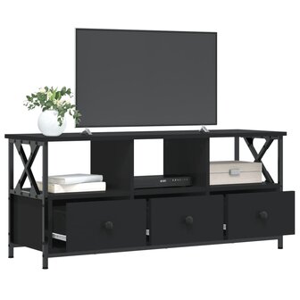 Tv-meubel 102x33x45 cm bewerkt hout en ijzer zwart 4