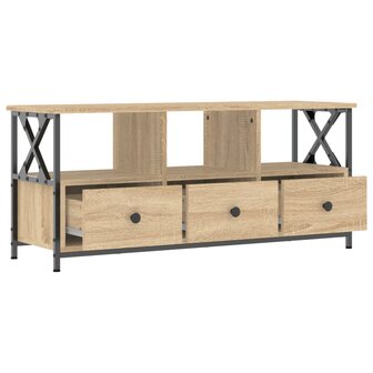 Tv-meubel 102x33x45 cm bewerkt hout en ijzer sonoma eikenkleur 6