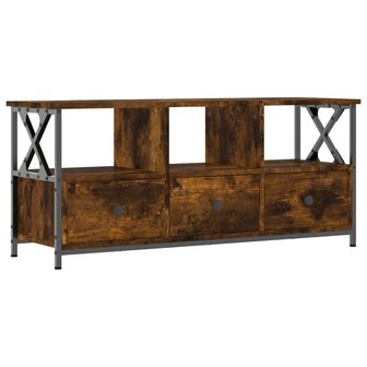 Tv-meubel 102x33x45 cm bewerkt hout en ijzer gerookt eikenkleur 2