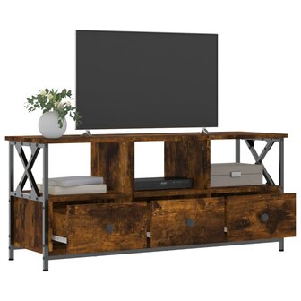 Tv-meubel 102x33x45 cm bewerkt hout en ijzer gerookt eikenkleur 4