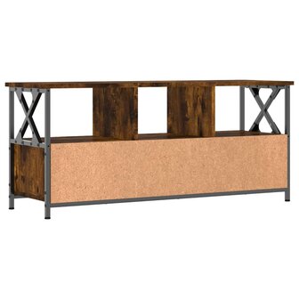 Tv-meubel 102x33x45 cm bewerkt hout en ijzer gerookt eikenkleur 8