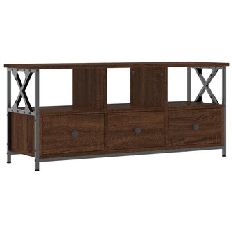 Tv-meubel 102x33x45 cm bewerkt hout en ijzer bruin eikenkleur 2