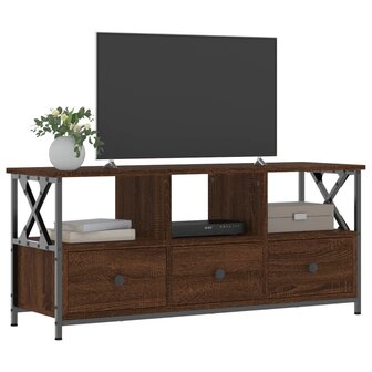 Tv-meubel 102x33x45 cm bewerkt hout en ijzer bruin eikenkleur 3