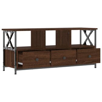 Tv-meubel 102x33x45 cm bewerkt hout en ijzer bruin eikenkleur 6