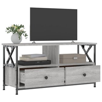 Tv-meubel 90x33x45 cm bewerkt hout grijs sonoma eikenkleurig 4