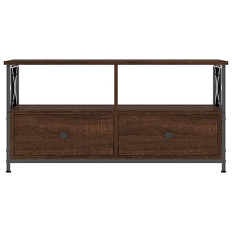 Tv-meubel 90x33x45 cm bewerkt hout en ijzer bruin eikenkleur 5