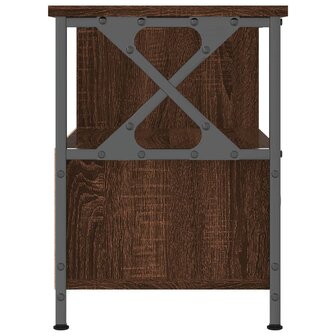 Tv-meubel 90x33x45 cm bewerkt hout en ijzer bruin eikenkleur 7