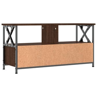 Tv-meubel 90x33x45 cm bewerkt hout en ijzer bruin eikenkleur 8