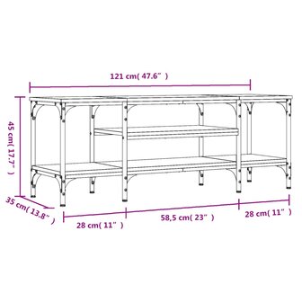 Tv-meubel 121x35x45 cm bewerkt hout en ijzer zwart 9