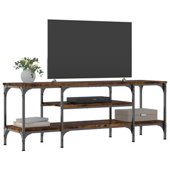 Tv-meubel 121x35x45 cm bewerkt hout en ijzer gerookt eikenkleur 3