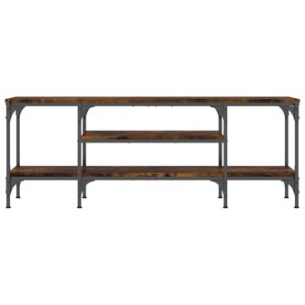 Tv-meubel 121x35x45 cm bewerkt hout en ijzer gerookt eikenkleur 4