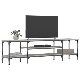 Tv-meubel 161x35x45 cm bewerkt hout en ijzer grijs sonoma eiken 3