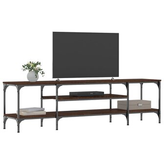 Tv-meubel 161x35x45 cm bewerkt hout en ijzer bruin eikenkleur 3