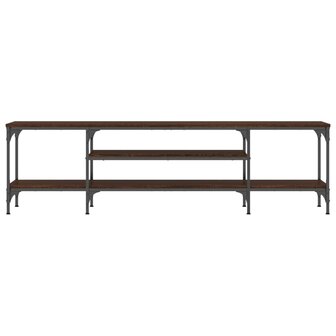 Tv-meubel 161x35x45 cm bewerkt hout en ijzer bruin eikenkleur 4