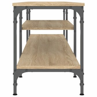 Tv-meubel 201x35x45 cm bewerkt hout en ijzer sonoma eikenkleur 5