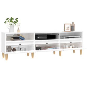 Tv-meubel 150x30x44,5 cm bewerkt hout hoogglans wit 5