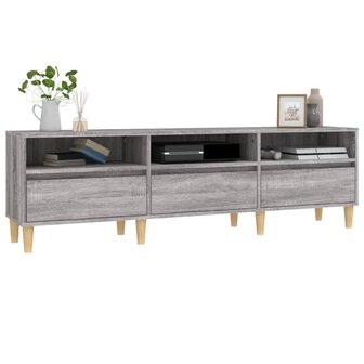 Tv-meubel 150x30x44,5 cm bewerkt hout grijs sonoma eikenkleurig 4