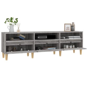 Tv-meubel 150x30x44,5 cm bewerkt hout grijs sonoma eikenkleurig 5