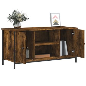 Tv-meubel 100x40x50 cm bewerkt hout gerookt eikenkleurig 4