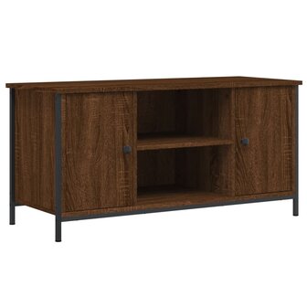 Tv-meubel 100x40x50 cm bewerkt hout bruin eikenkleur 2