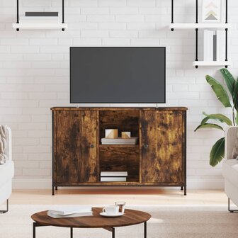 Tv-meubel 100x35x65 cm bewerkt hout gerookt eikenkleurig 1