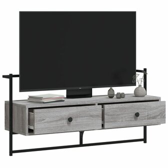 Tv-meubel wandgemonteerd 100,5x30x51 cm hout grijs sonoma eiken 3