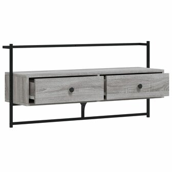 Tv-meubel wandgemonteerd 100,5x30x51 cm hout grijs sonoma eiken 6