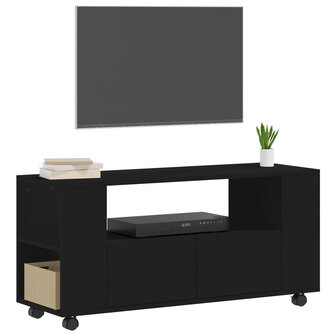 Tv-meubel 102x34,5x43 cm bewerkt hout zwart 3